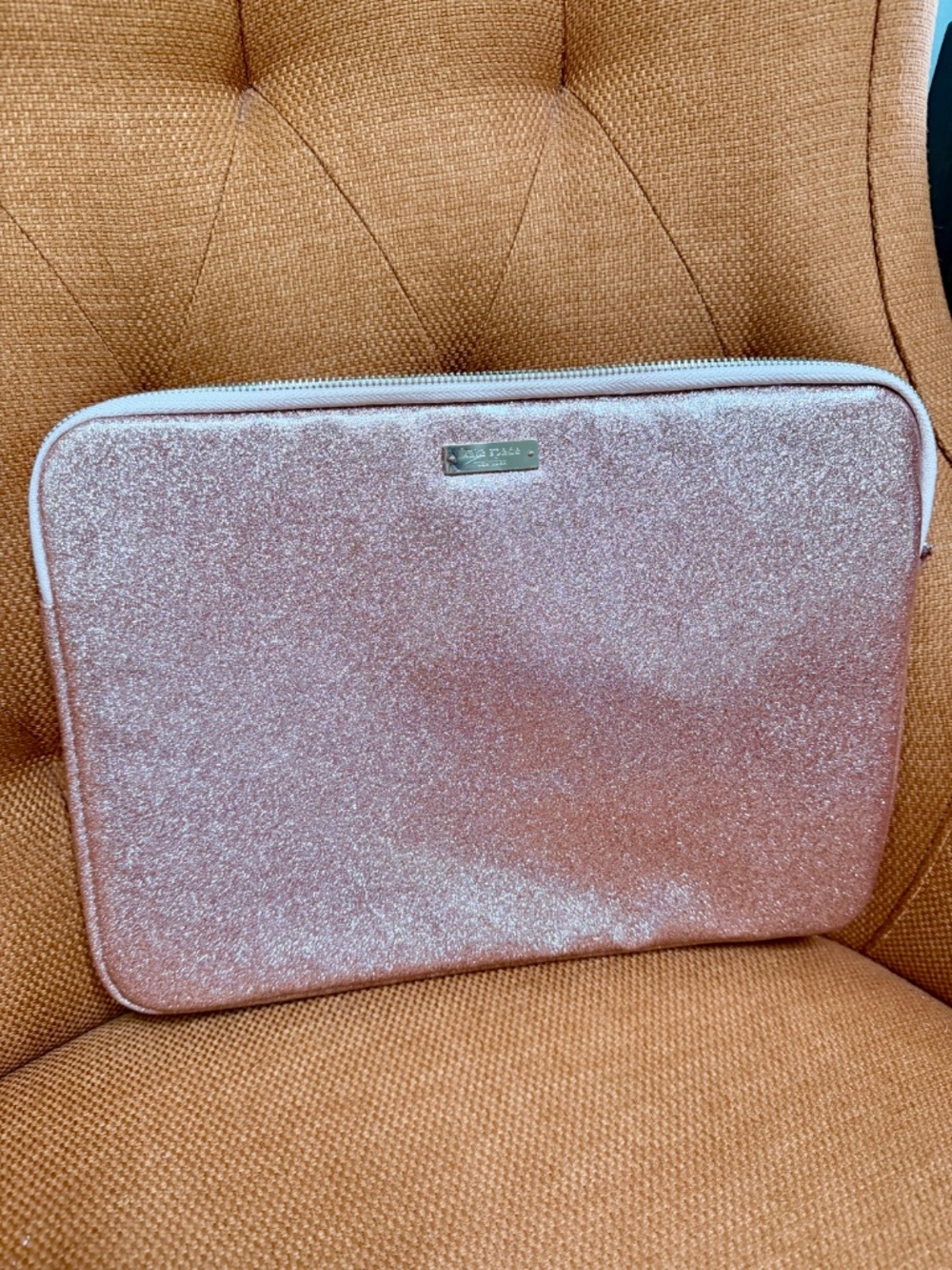 Kate Spade Glitter Rose Gold Padded Laptop Case